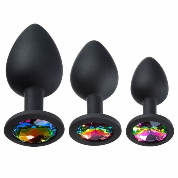 Anal Toys |  Cloud 9 Gems Black Silicone Anal Plug Kit Anal Toys Anal Toys