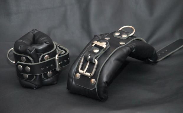 Bondage, Kink & Fetish |  Bondage Padded Wrist Restraints With Roller Buckle And D Ring – Black Leather – Bdsm Bondage, Kink & Fetish Bondage, Kink & Fetish