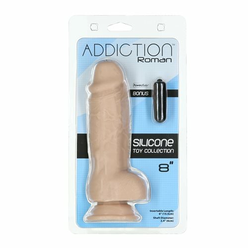 Dildos |  Addiction 100% Roman 8In Silicone Collection Beige Dildos Dildos