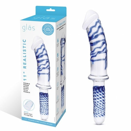 Dildos |  Glas 11In Realistic Double Ended Dildo W- Handle Dildos Dildos