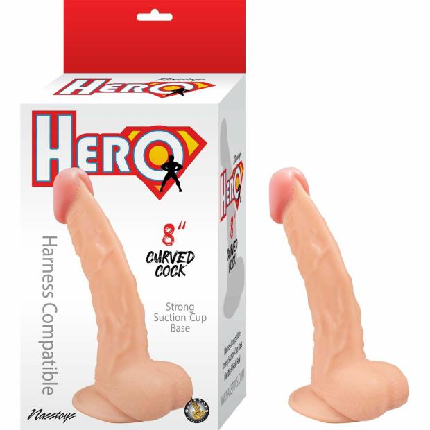 Dildos |  Hero 8In Curved Cock White Dildos Dildos