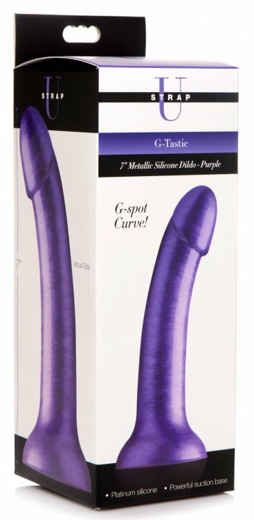 Dildos |  Strap U G-Tastic 7In Metallic Silicone Dildo Purple Dildos Dildos