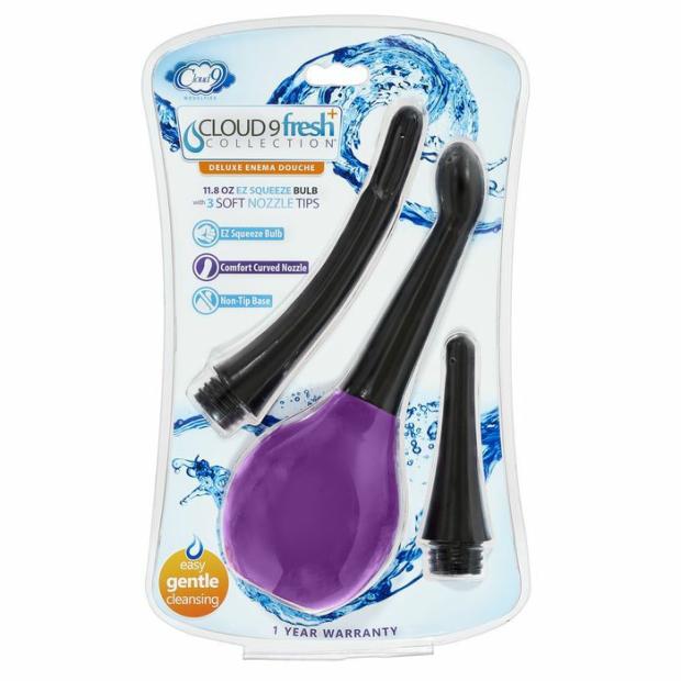 Anal Toys |  Cloud 9 Fresh + Deluxe Anal Soft Tip Enema Douche 11.8 Oz W- 3 Soft Nozzle Tips Anal Toys Anal Toys